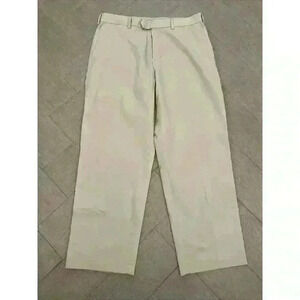 IZOD‎ Mens Chino Flat Front Straight Fit Pants 36 X 30 Good Condition Khaki Tan